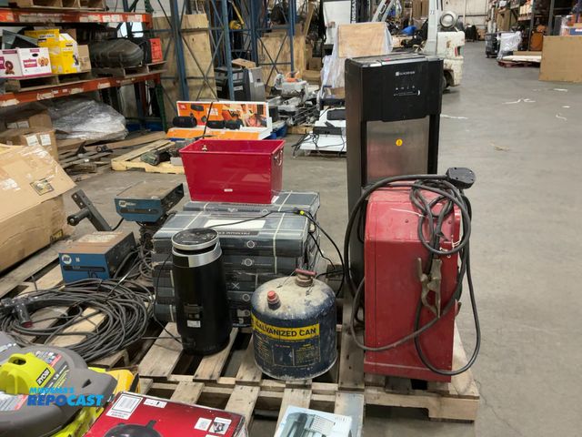 Lot 2-69288 - Skid lot of miscellaneous items including premium ceramic tiles, glacier bay filter, galvanized can,...