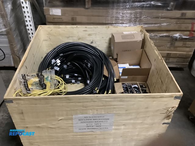 Lot 2-99040 - Crate of Gas Hoses, Cat 5 Cords, Eaton Arrow Hart Light Switch Covers, Brackets, and more