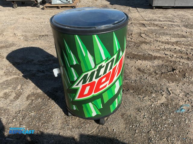 Lot 2-94345 - Mtn Dew Beverage Cooler on Wheels Approximately 35” x 23”