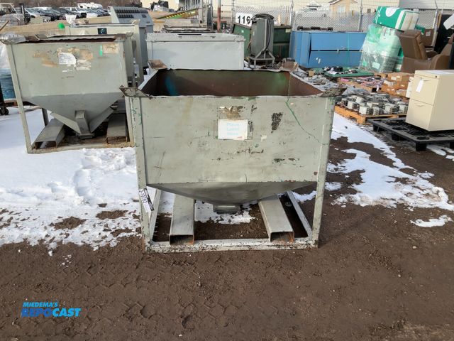 Lot 2-19783 - 43”x43” portable steel industrial hopper