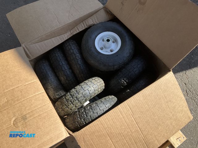 Lot 2-33578 - (12) 4.10/3.50-4 tires, max load: 300LBS (136KG) at 30 PSI cold, not for hiway use