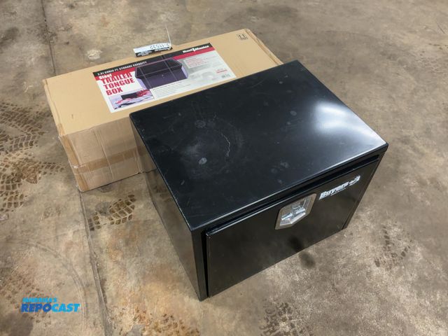 Lot 2-11532 - Lot of (1) New in Box Haul Master Steel Trailer Tongue Box, 12”x35”x12-1/8” tall, and (1) Buyers Ste...