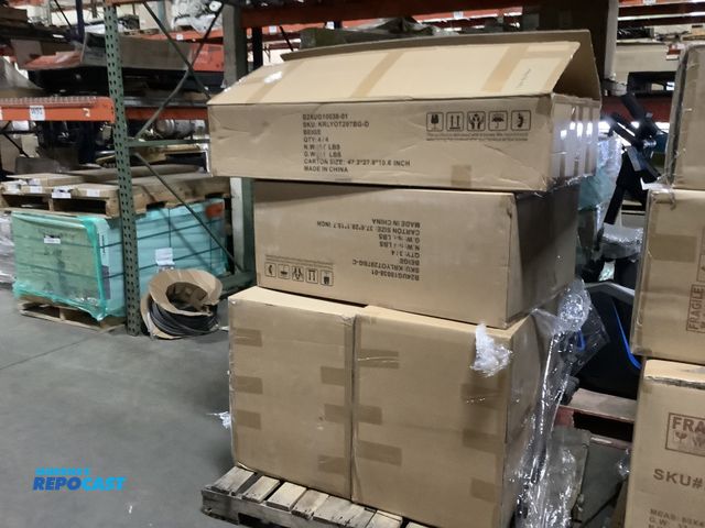 Lot 2-75827 - Skid lot of brand new full 4 pieces beige patio set with mesh framing B24UG10038-01 KRLYOT297BG