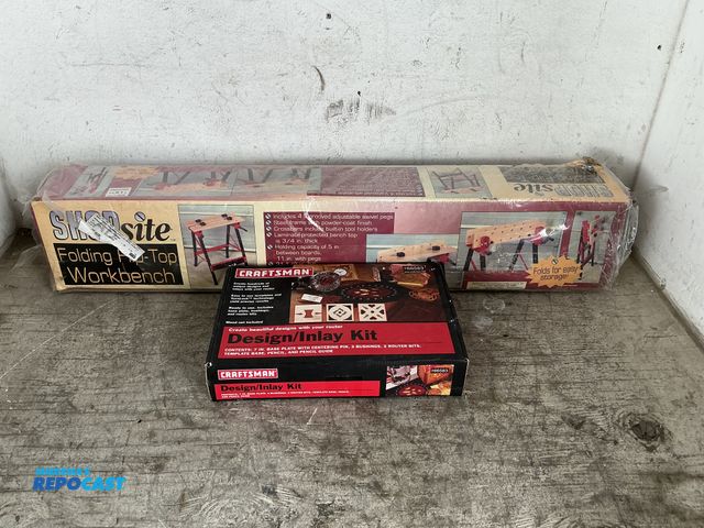 Lot 2-76325 - Craftsman Design/Inlay Kit and Shopsite Folding Flip-Top Workbench