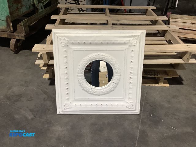 Lot 2-67932 - 8”D Mirror Inside 24”x24” White Wooden Decorative Frame