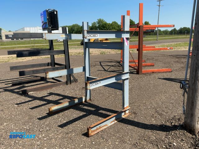 Lot 2-22847 - Metal 3-tier Cantilever Rack, welded together, arms stick out 40”, approx. 52”x46”x79” tall