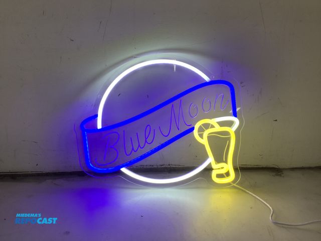 Lot 2-77103 - Blue moon beer neon light