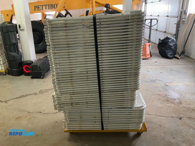 Lot 2-60750 - 50 Metal Folding Chairs W/ metal rolling rack