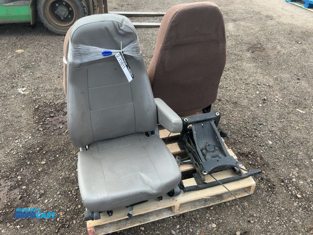 Lot 2-11611 - Used Freightliner M2 Grey Vinyl National Bucket Seat with Air Ride Base, not attached to each other