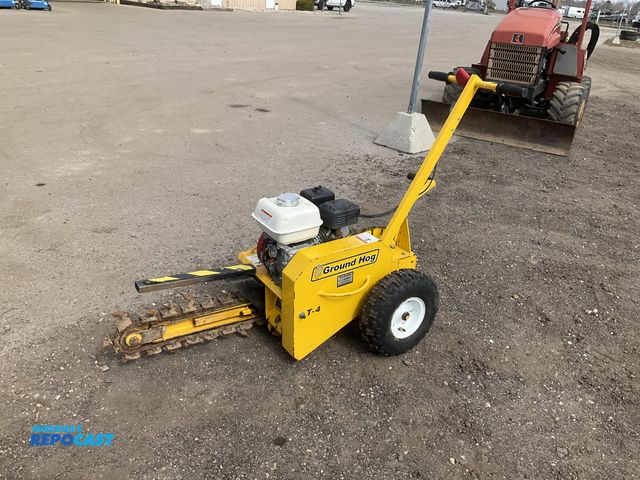 Lot 2-42340 - Ground Hog T-4-HS18 walk behind trencher, Honda GX160 gas engine with recoil start, pneumatic tires,...