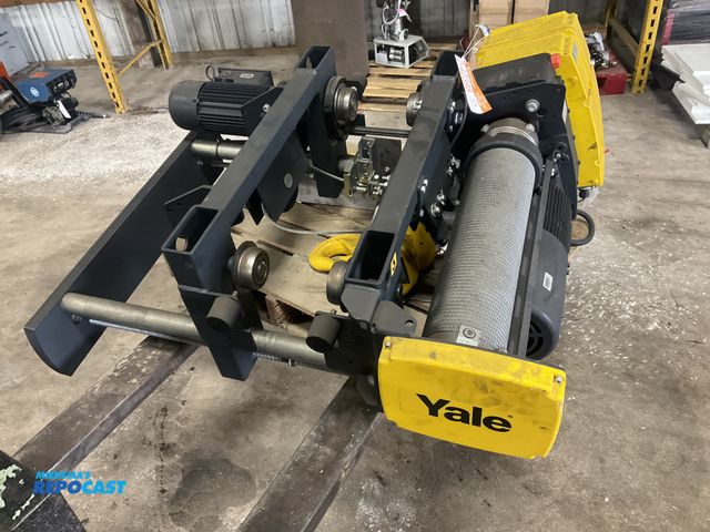 Lot 2-42395 - Never Used 2022 Yale 3-Ton Hoist, 200 volt 3 Phase, wire cable with hook, Power Trolley, Has Pendant...