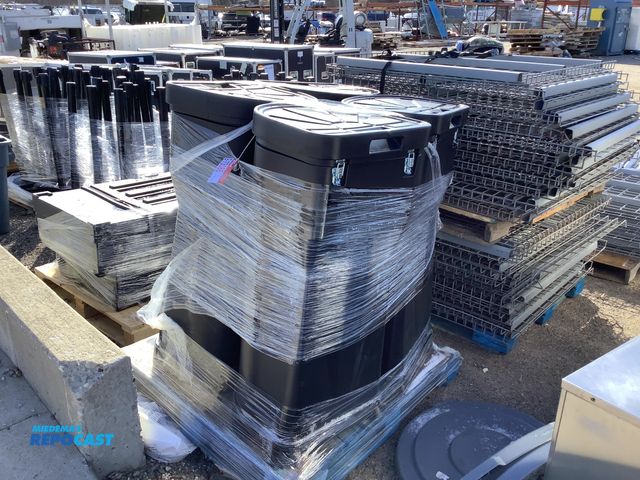 Lot 2-73086 - Lot of (4) 20” x 17” x 45” Plastic Rolling Latchable Bins