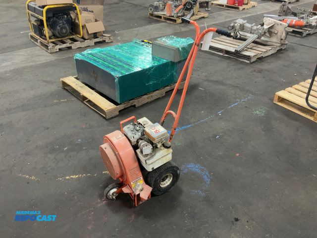 Lot 2-40397 - Billy Goat Push Blower, Briggs and Stratton 5hp Gas Engine with Recoil Start, tires are flat, some t...