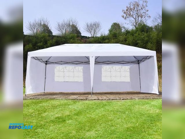 Lot 2-33631 - outsunny 10 ft x 20ft gazebo conopy party large wedding tent with 4 removable sidewalls and easy car...