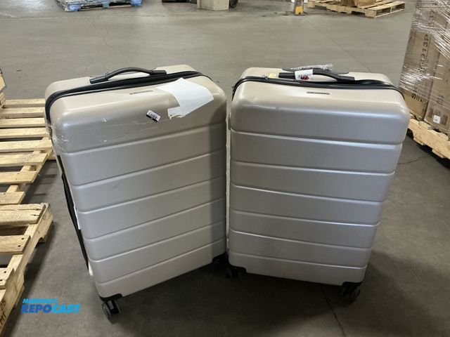 Lot 2-99804 - (2) Skyline 28” spinner hardside Oxford tan suitcases, has a push button telescopic handle, an eight...