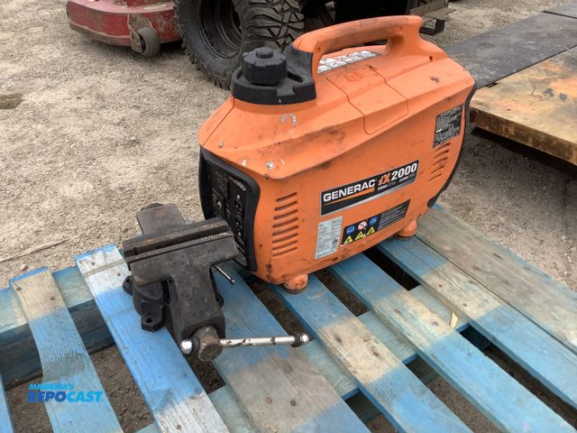 Lot 2-35252 - Generac iX2000 0067190 generator and heavy duty industrial bench vise