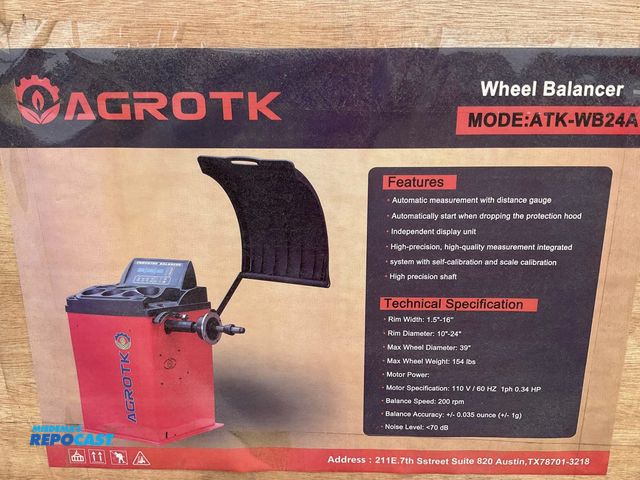Lot 2-91808 - New AGT ATK-WB24A Wheel Balancer Electric Powered