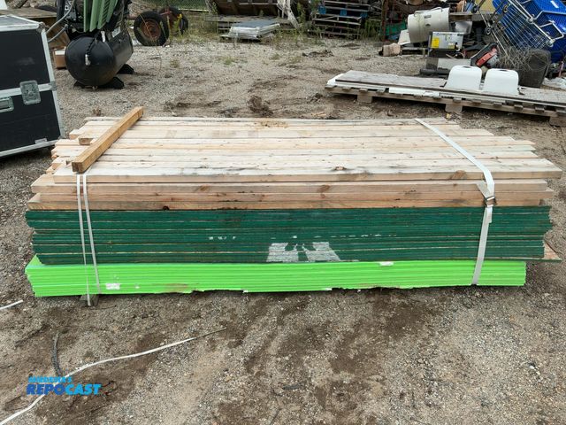 Lot 2-37019 - Bundle of (34) 93” x 3.5” x 1.5” Wooden Boards, (20) 96” x 48” OSB Sheets, and (10) 96” x 48” Drywal...