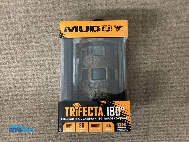 Lot 2-36637 - New MUDDY TRIFECTA 180° cellular trail camera. 180° image coverage, 80 foot detection and flash rang...
