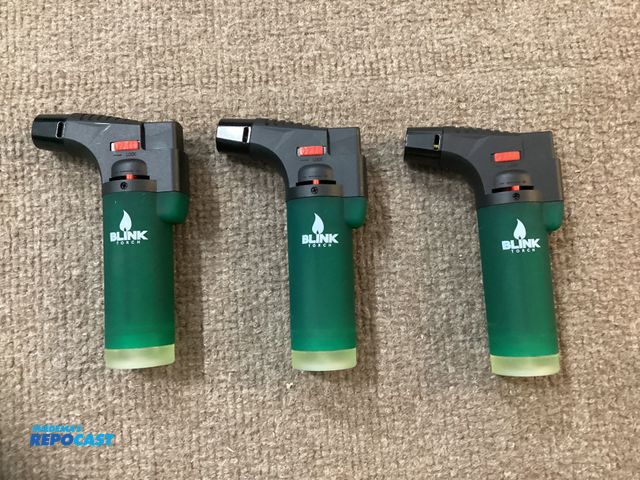 Lot 2-94603 - New Three new BLINK Torch Gun butane gas torch lighters. 1300° blue flame, adjustable flame, butane ...