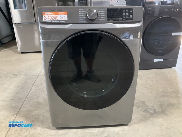 Lot 2-40240 - Scratch & Dent Gas Free Standing Samsung DVG45B6300P 7.5 Cu. Ft. Stackable Smart Gas Dryer with Stea...