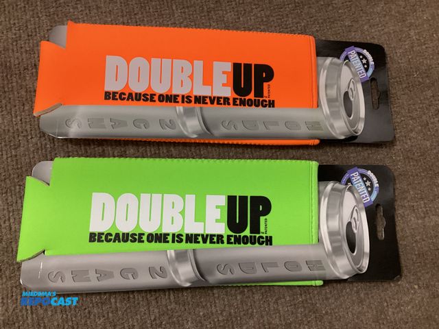 Lot 2-69933 - Two new DOUBLEUP can coozies. Fits two 12 ounce cans on top of each other. Can be used for single 16...