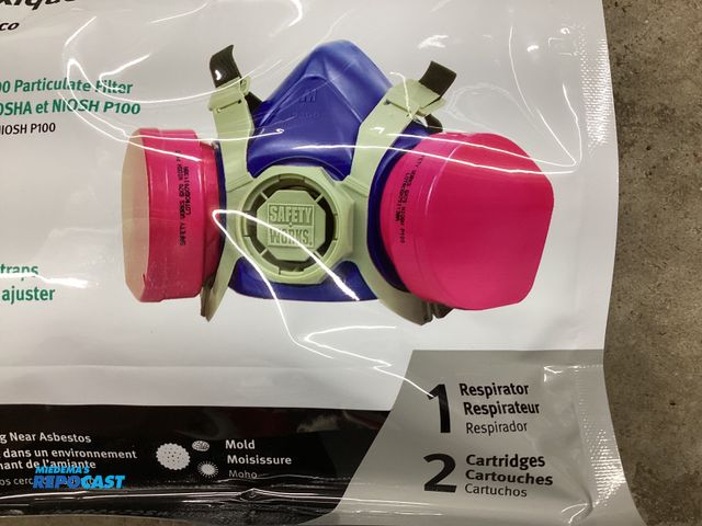 Lot 2-69883 - New SAFETY WORKS professional Toxic Dust Respirator Kit. Meets requirements for OSHA and NIOSH P100 ...