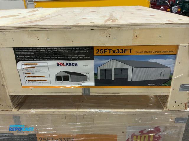 Lot 2-21766 - New SDLANCH 25’ x 33’ Double Garage Metal Shed, Model SDLC2533FT, 292” Wide x 386.6” Long x 148” Tal...