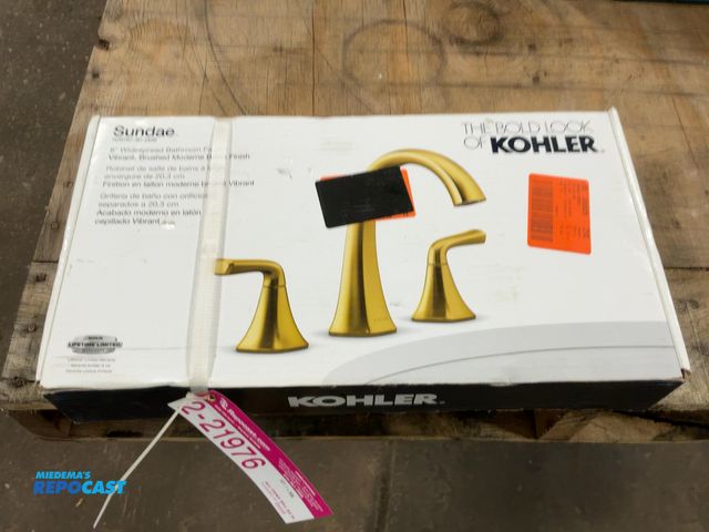 Lot 2-21976 - New Kohler Sundae 8" Widespread Bathroom Faucet, Vibrant Brushed Moderne Brass Finish, R28797-4D-2MB