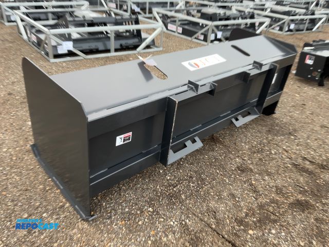 Lot 2-42218 - New JCT 84” Snow Pusher Box Blade Skid Steer Attachment, Universal Quick Attach, Welded on Metal Sho...