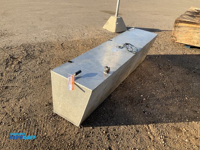 Lot 2-44622 - Buechler and Sons 100 gallon aluminum fuel tank, used, approx 74”L x 17-3/4” x 20”T