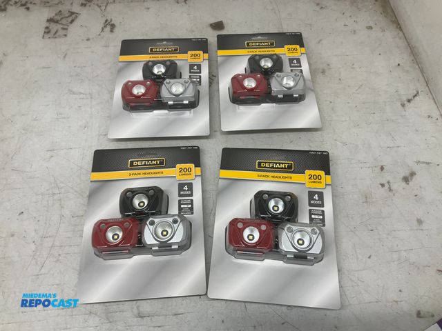 Lot 2-32629 - Lot of 4 packs of 3 defiant headlights 20 lumens