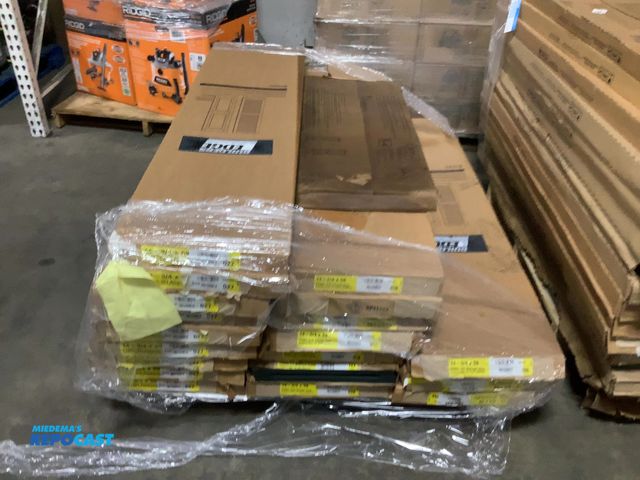 Lot 2-92684 - Skid Lot of Builders Edge Shutters Including 14-3/4 x 59 Panel 018 Tuxedo Gray, 14-3/4 x 59 Panel 02...