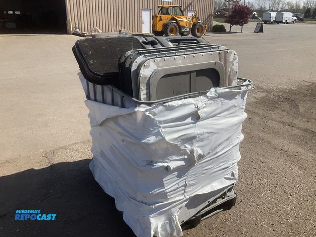 Lot 2-11743 - Crate of used sleeper cab side doors, some with windows, used, scattered scuffs and scratches