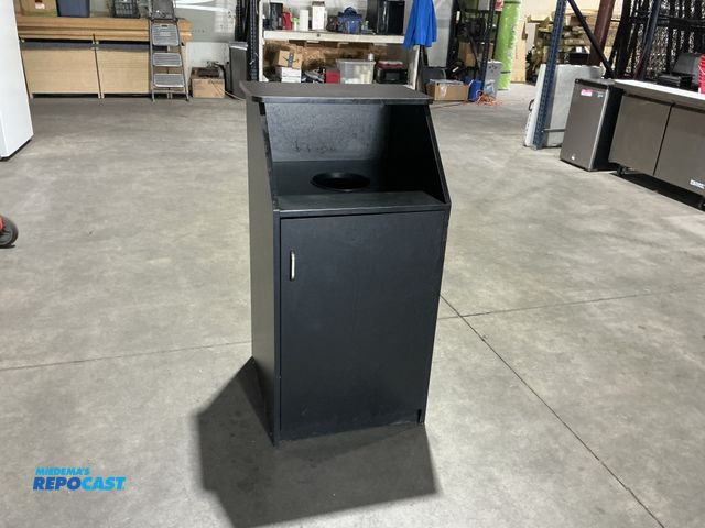 Lot 2-49923 - Wooden Trash Receptacle with Can- 22”x23”x45”