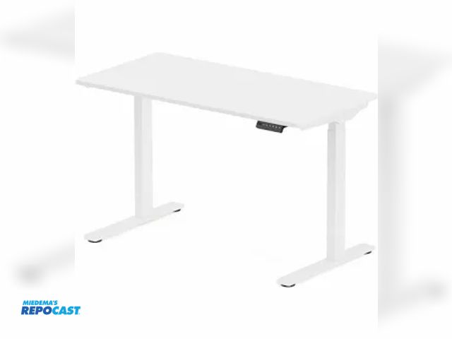 Lot 2-91155 - White Desk Flexispot whit desktop. Item# TB-R4830W-CB.