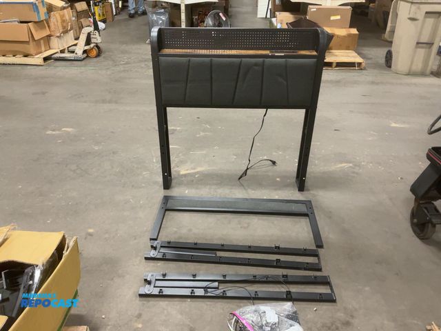 Lot 2-63350 - Black Bed frame with mantle with plug