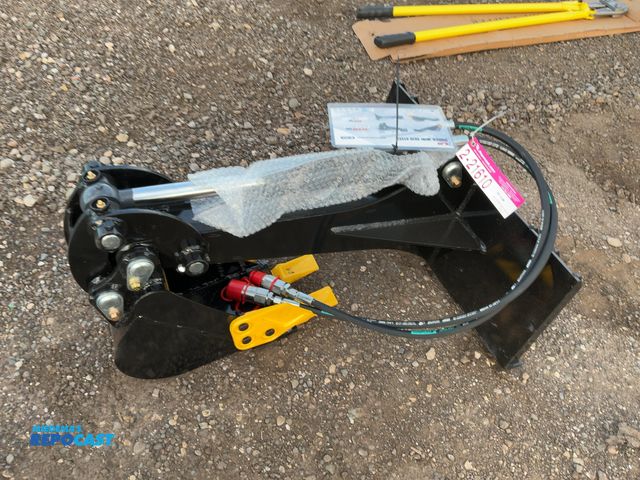 Lot 2-21610 - New ZJG Digger Attachment for Mini Skid Steer Loader, 8” Bucket with Teeth, Has Hydraulic Hoses with...