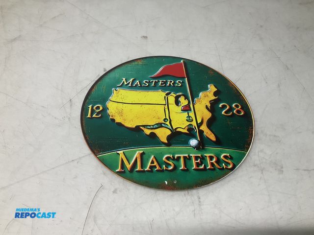 Lot 2-93714 - 8” masters circular metal sign
