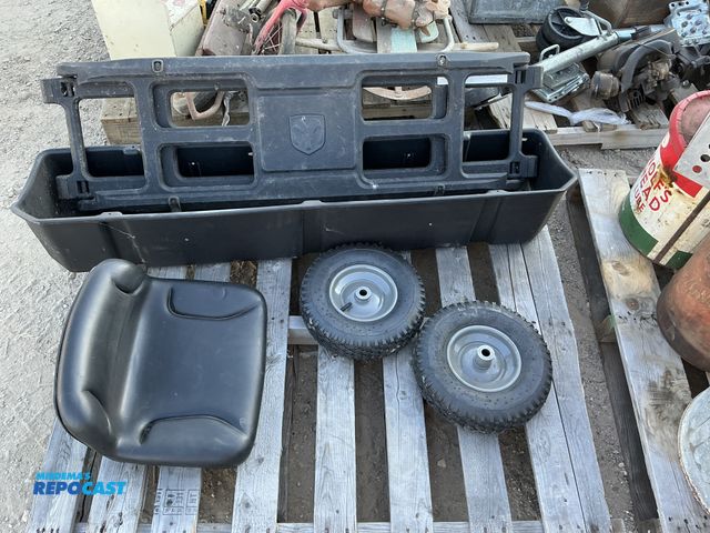 Lot 2-69012 - Dodge truck tailgate adjustable includes plastic truck bed storage box lawn tractor seat and two new...