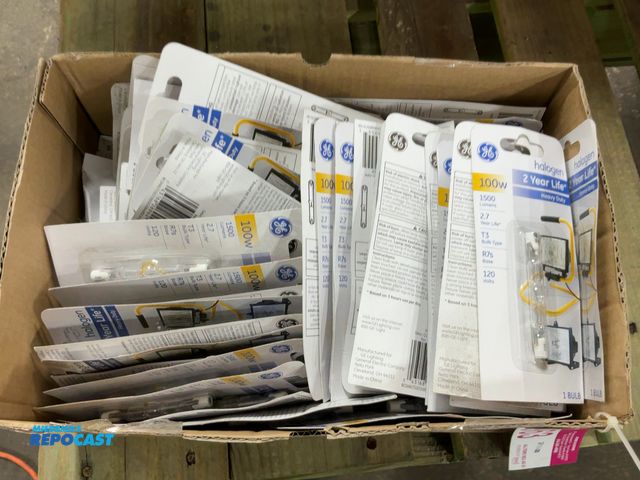 Lot 2-21963 - Approx. (105) New GE 100 Watt Halogen Light Bulbs, 1500 Lumens, T3 Bulb Type, R7s Base, 120 Volts