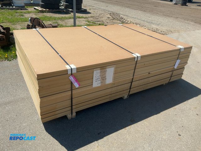 Lot 2-22329 - (22) Pieces of Maple Veneer MDF Core Plywood, AWWP-Poly Back, 96-1/2”x60-1/2”x1” thick, Maple Veneer...