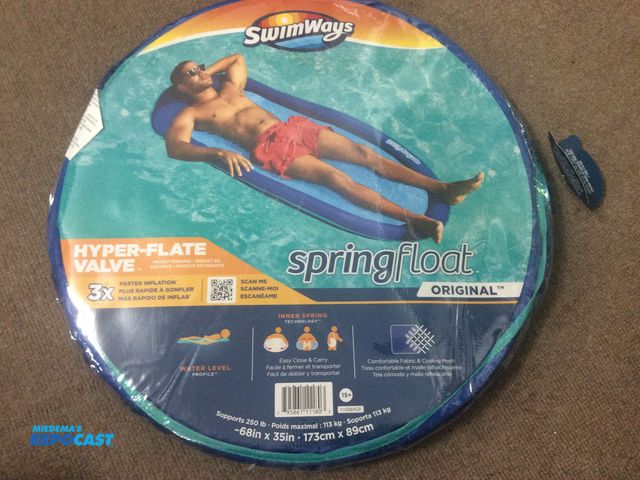 Lot 2-92856 - New Swimways original springfloat. Hyperflate valve, comfortable fabric and cooling mesh. Supports 2...