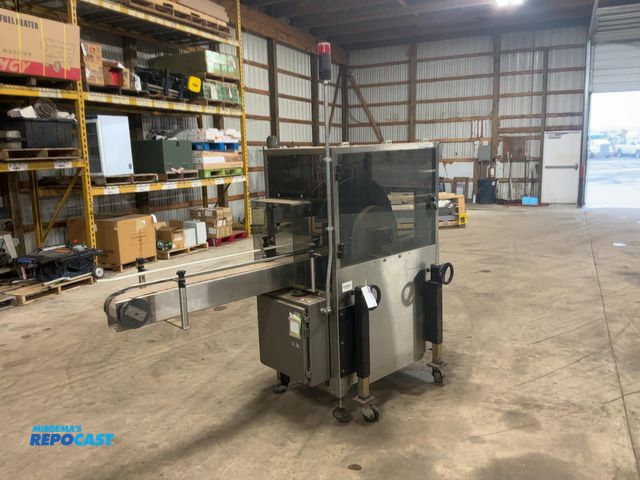 Lot 2-33090 - Custom Industrial Box Turner/Flipper Machine, 4-1/2” Wide Plastic Conveyor Belt, Has Plastic Turntab...