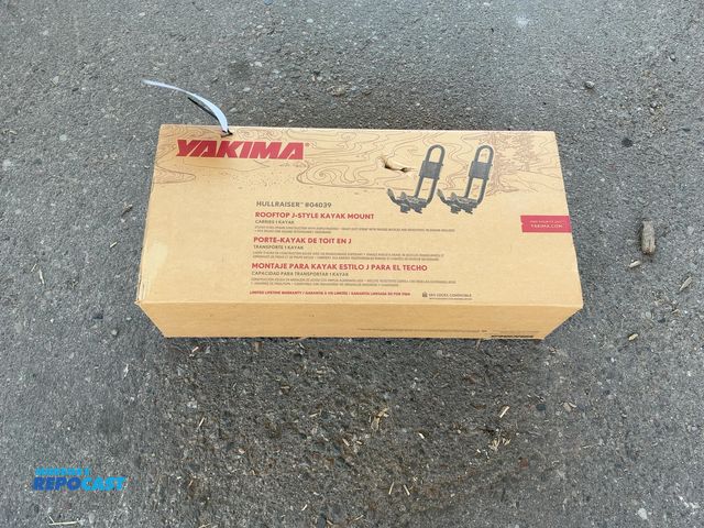 Lot 2-38364 - New Yamaha Rooftop J-Style Kayak mounts for 1 Kayak, steel frame, padded, with tiedowns
