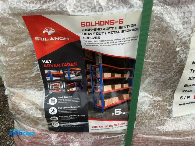 Lot 2-40728 - SDLANCH 6-Section Metal Storage Shelving, 800 lb per shelf capacity, one section measures 78"x24"x78...
