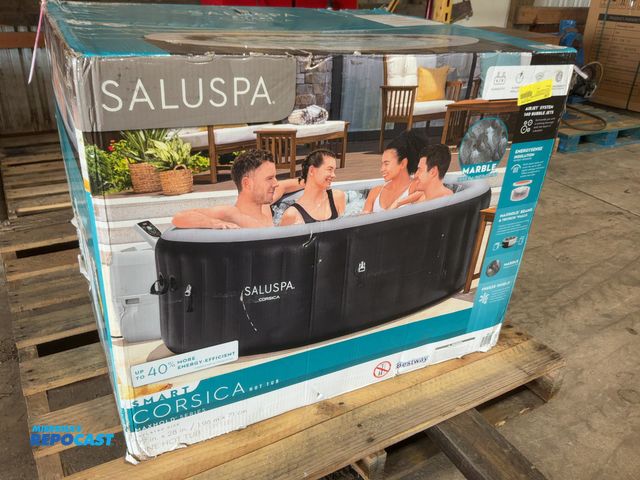 Lot 2-23841 - Bestway Saluspa Corsica Inflatable Hot Tub, 77” Diameter x 28” Tall, Airjet System, Tritech Wall, 24...