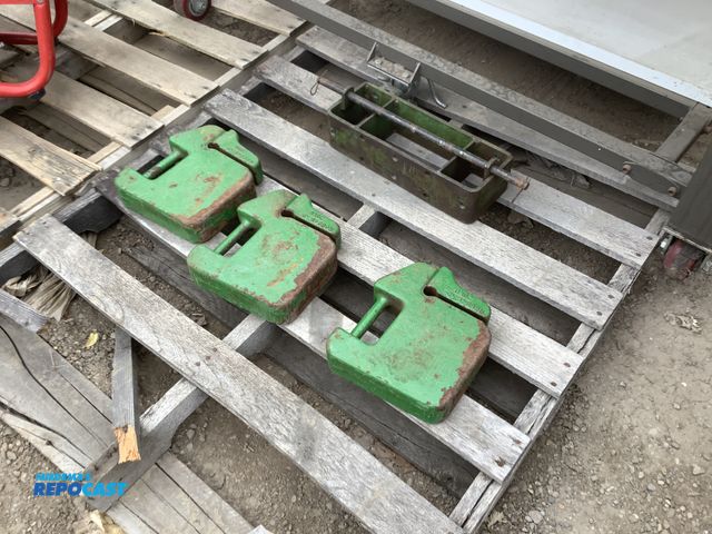 Lot 2-35216 - 3- John Deere Suitcase weights with Brackett 20 Kg each
