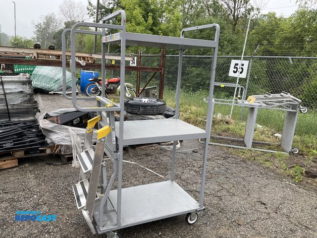 Lot 2-64185 - Metal Stocking cart w/ attach ladder