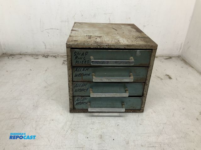 Lot 2-73261 - 4-Drawer Metal Tool Box with its Contents- 10”x12”x10”